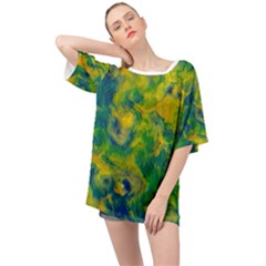 Abstract Texture Background Color Oversized Chiffon Top by Wegoenart