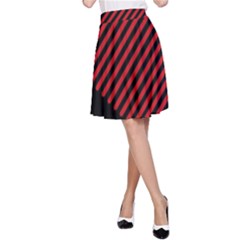Bandes Lignes Rouge A-line Skirt by kcreatif