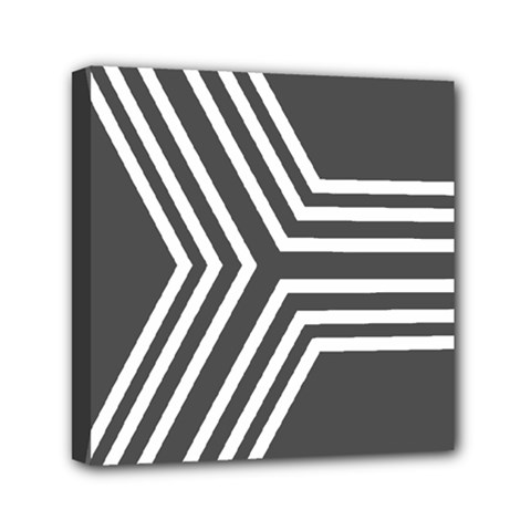Abstrait Lignes Blanc/gris Mini Canvas 6  X 6  (stretched) by kcreatif