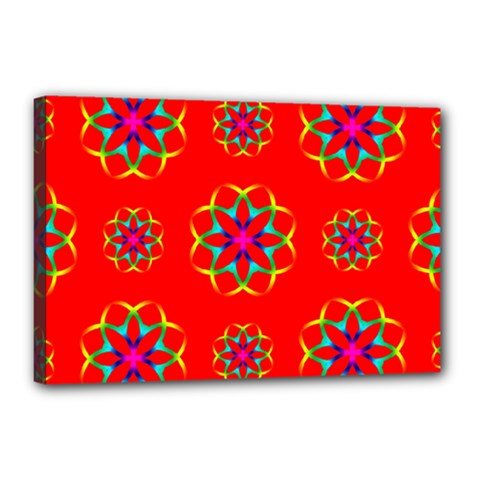 Geometric Design Decor Decorative Repeating Pattern Seamless Canvas 18  X 12  (stretched) by Vaneshart