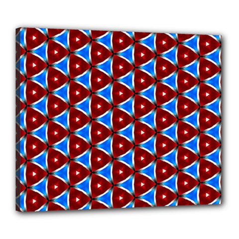 Pattern Triangles Seamless Red Blue Seamless Pattern Texture Seamless Patterns Repetition Canvas 24  X 20  (stretched) by Vaneshart