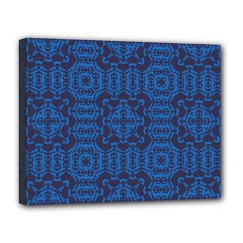 Abstract Seamlesspattern Graphic Lines Vintage Background Blue Elegant Grunge Canvas 14  X 11  (stretched) by Vaneshart