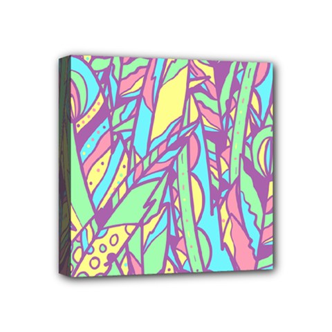 Feathers Pattern Mini Canvas 4  X 4  (stretched) by Sobalvarro