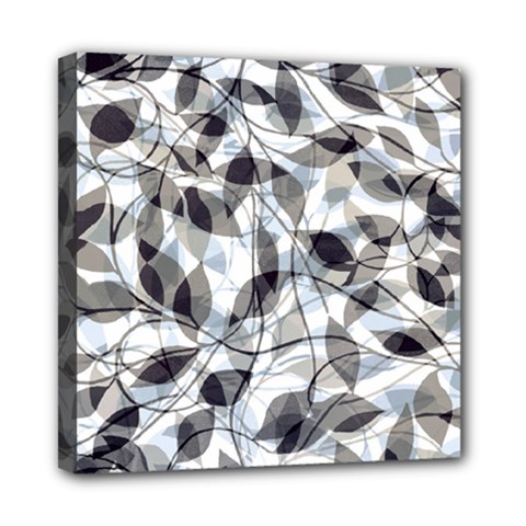 Leaves Pattern Colors Nature Design Mini Canvas 8  X 8  (stretched) by Vaneshart