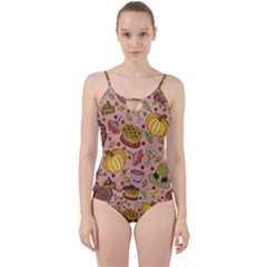 Thanksgiving Pattern Cut Out Top Tankini Set by Sobalvarro