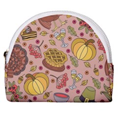 Thanksgiving Pattern Horseshoe Style Canvas Pouch by Sobalvarro