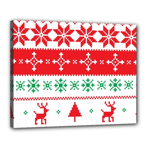 Ugly Christmas Sweater Pattern Canvas 20  X 16  (stretched) by Sobalvarro