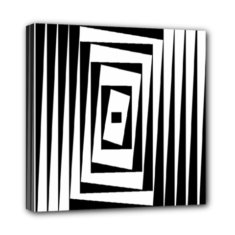 Background Black White Design Mini Canvas 8  X 8  (stretched) by Mariart