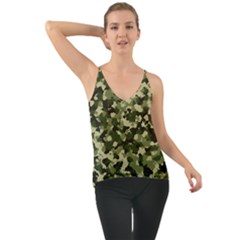 Dark Green Camouflage Army Chiffon Cami by McCallaCoultureArmyShop