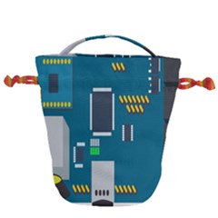 Amphisbaena Two Platform Dtn Node Vector File Drawstring Bucket Bag by Sapixe