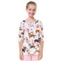 Corgis Corgi Pattern Kids  Quarter Sleeve Raglan Tee View1