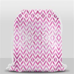Chevrons Abstrait Rose Drawstring Bag (small) by kcreatif