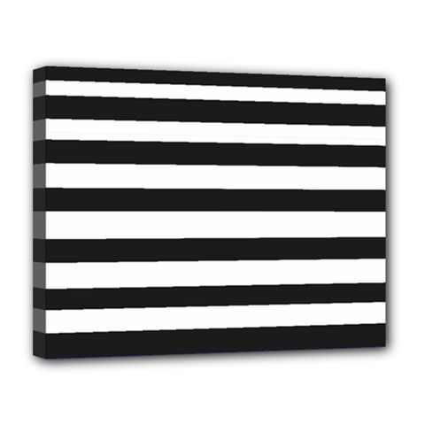 Bandes Noir/bleu Marine Canvas 14  X 11  (stretched) by kcreatif
