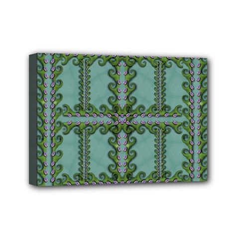 Rainforest Vines And Fantasy Flowers Mini Canvas 7  X 5  (stretched) by pepitasart