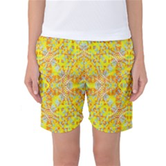 Vivid Warm Ornate Pattern Women s Basketball Shorts by dflcprintsclothing