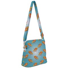 Pizza Love Zipper Messenger Bag by designsbymallika