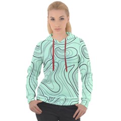 Green Lines Pattern Women s Overhead Hoodie by designsbymallika