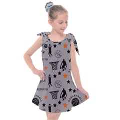 Slam Dunk Basketball Gray Kids  Tie Up Tunic Dress by mccallacoulturesports