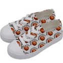 Orange Basketballs Kids  Low Top Canvas Sneakers View2