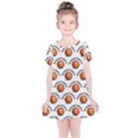 Orange Basketballs Kids  Simple Cotton Dress View1