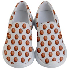 Orange Basketballs Kids Lightweight Slip Ons by mccallacoulturesports