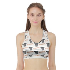 Slam Dunk Baskelball Baskets Sports Bra With Border by mccallacoulturesports