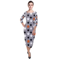 All Star Basketball Quarter Sleeve Midi Velour Bodycon Dress by mccallacoulturesports