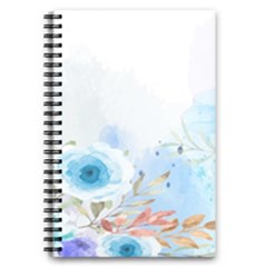 Blue Floral Print 5 5  X 8 5  Notebook by designsbymallika