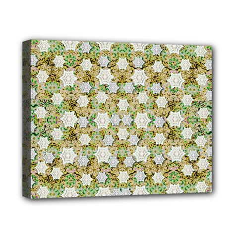 Snowflakes Slightly Snowing Down On The Flowers On Earth Canvas 10  X 8  (stretched) by pepitasart