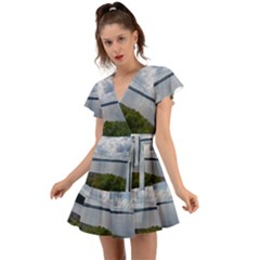 Lake Wallenpaupack Flutter Sleeve Wrap Dress by canvasngiftshop
