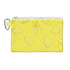 Yellow Pineapple Background Canvas Cosmetic Bag (large) by HermanTelo