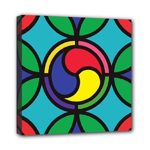 Colors Patterns Scales Geometry Mini Canvas 8  X 8  (stretched) by HermanTelo