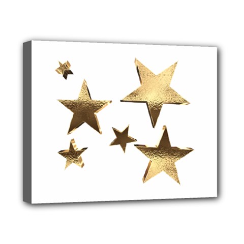 Stars Faux Gold Elegant Starry Festive Christmas Pattern Canvas 10  X 8  (stretched) by yoursparklingshop