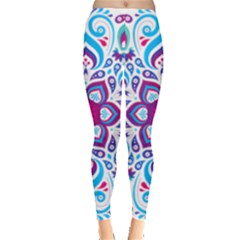 Mandala Blue Leggings  by designsbymallika