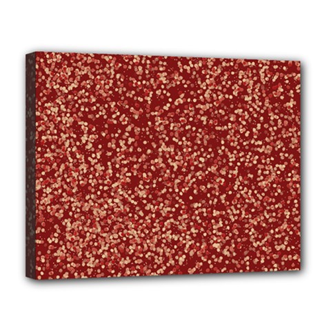 Burgundy Red Confetti Pattern Abstract Art Canvas 14  X 11  (stretched) by yoursparklingshop