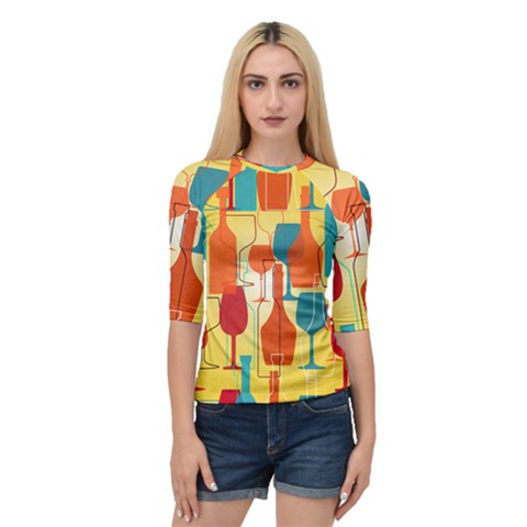 I Love Wine Quarter Sleeve Raglan Tee by designsbymallika