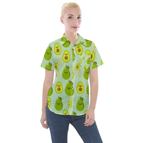 Avocado Love Women s Short Sleeve Pocket Shirt by designsbymallika