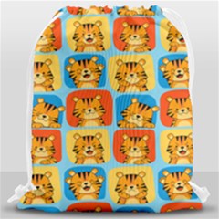 Cute Tiger Pattern Drawstring Bag (large) by designsbymallika