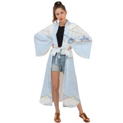 Blue Marble Print Maxi Kimono by designsbymallika