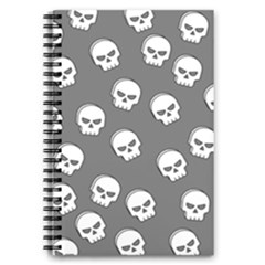 White Skull Pattern 5 5  X 8 5  Notebook by designsbymallika