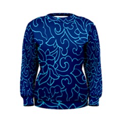 Blue Floral Print Women s Sweatshirt by designsbymallika