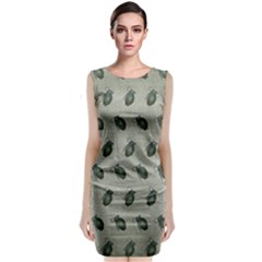 Army Green Hand Grenades Sleeveless Velvet Midi Dress by McCallaCoultureArmyShop