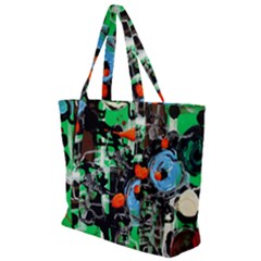 Dots And Stripes 1 1 Zip Up Canvas Bag by bestdesignintheworld