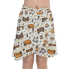 Animal Patterns Safari Chiffon Wrap Front Skirt by Vaneshart