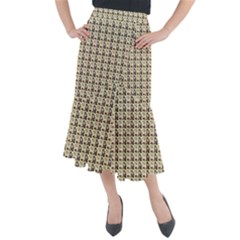 Chrix Pat Beige Midi Mermaid Skirt by snowwhitegirl