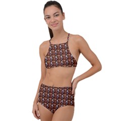 Chrix Pat Russet High Waist Tankini Set by snowwhitegirl