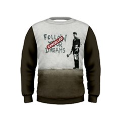 Banksy Graffiti Original Quote Follow Your Dreams Cancelled Cynical With Painter Kids  Sweatshirt by snek