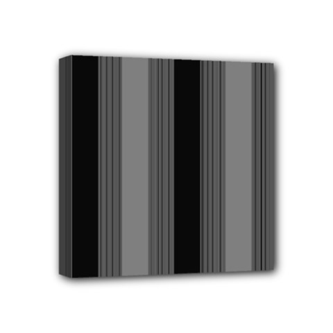 Pattern Bandes Gris/noir Mini Canvas 4  X 4  (stretched) by kcreatif