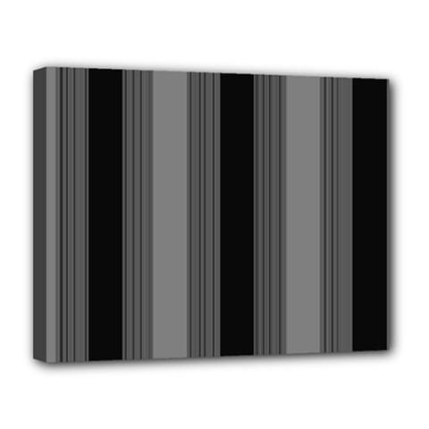 Pattern Bandes Gris/noir Canvas 14  X 11  (stretched) by kcreatif
