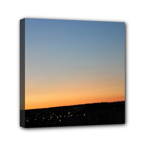 Photo Coucher Du Soleil Bleu/orange Mini Canvas 6  X 6  (stretched) by kcreatif
